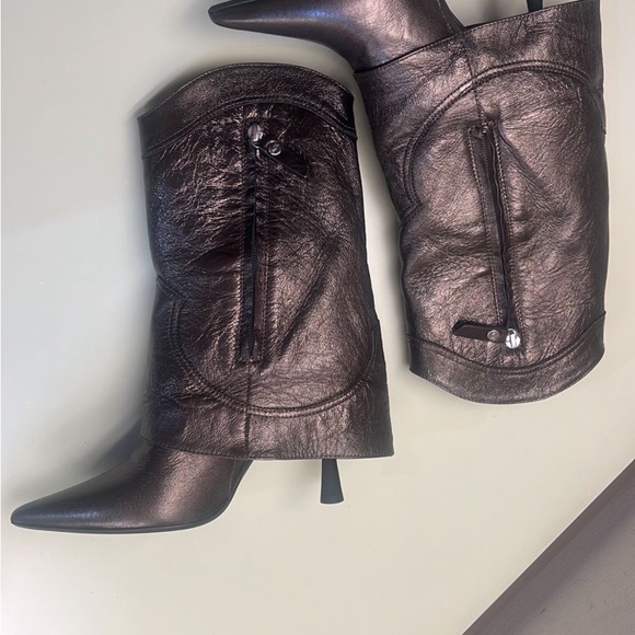 Cowboy style Agl Black Heeled Boots with Sleek Design - Picture 8 of 13